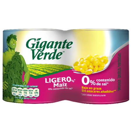MAIZ GR. DULCE G.VERDE LIGHT P/2 280GR