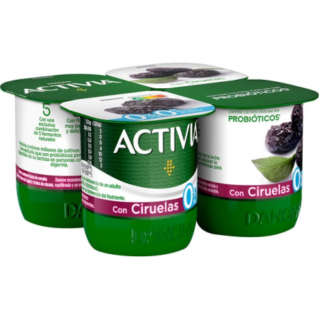 DANONE ACTIVIA 0% CIRUELA P/4 500G