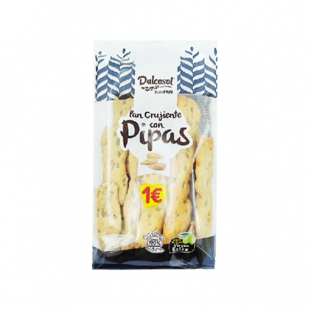 PAN CRUJIENTE CON PIPAS DULCESOL 60G.