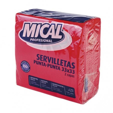SERVILLETAS MICAL ROJO 33X33 50U