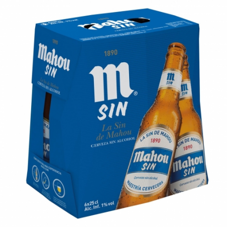 CERVEZA MAHOU SIN 25 CL P/6